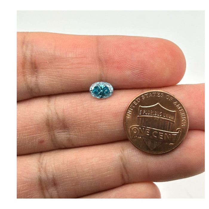 Lab Grown Glacier Blue Moissanite Oval Cut Eye Clean Quality DEF Color Available in 7x5MM