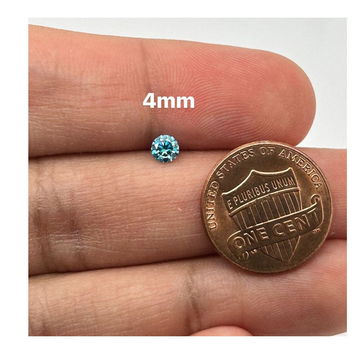 Lab Grown Glacier Blue Moissanite Round Diamond Cut Eye Clean Quality DEF Color Available in 4MM - 9MM