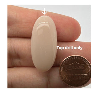 Large Loose Pink Moonstone 32x15mm - Top Drill Only, Stunning Gemstone for Statement Jewelry