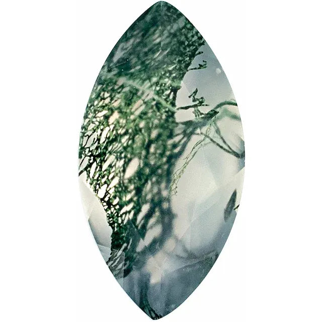 Natural Moss Agate Loose Gemstone - Marquise Cut 9x5mm-10x7mm for Jewelry Crafting