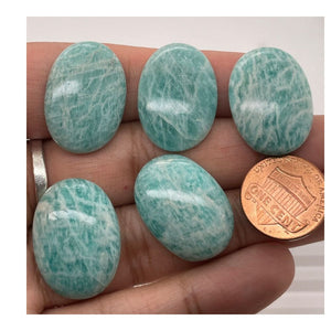 Natural Amazonite Oval Cabs AAA Quality Available in 8.0x6.0MM - 25.0x18.0MM (5pcs Parcel)