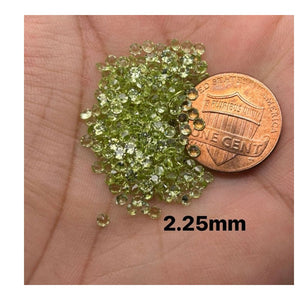 Natural Round Peridot Gemstones AA Quality 1mm to 3.5mm Sizes