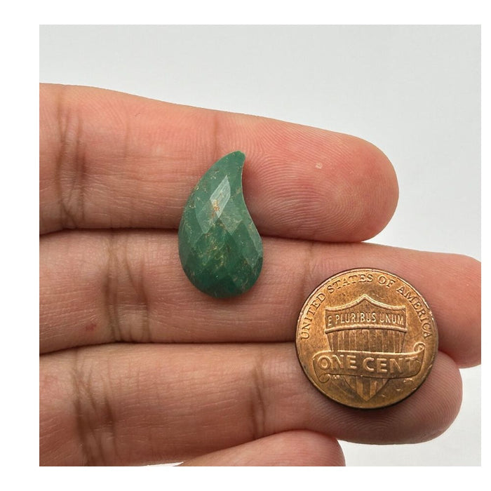 Natural Turquoise Loose Raindrop Briolette Gemstone Bead 19x11x7mm - Jewelry Making Supplies drilled (not through)
