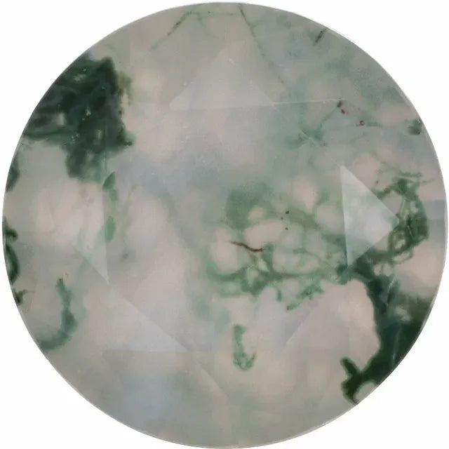 Natural Moss Agate Loose Gemstone - Round Cut 5mm-10mm for Jewelry Crafting