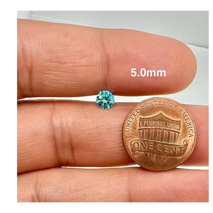Loose Moissanite Sea Blue Coated Available in 5mm - 6.5mm Round Diamond Cut for Unique Jewelry Designs
