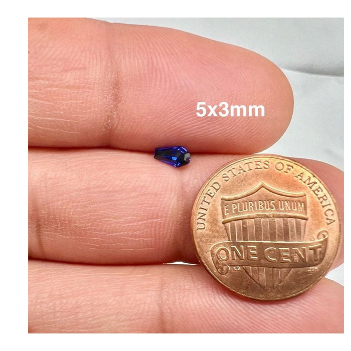 Synthetic Coffin shape Swiss Made Rough Blue Sapphire Available in 5x3MM-10x8MM
