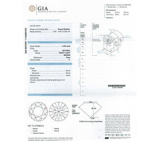 0.48 Cts Natural Fancy Brown Diamond I1 Quality Round Cut