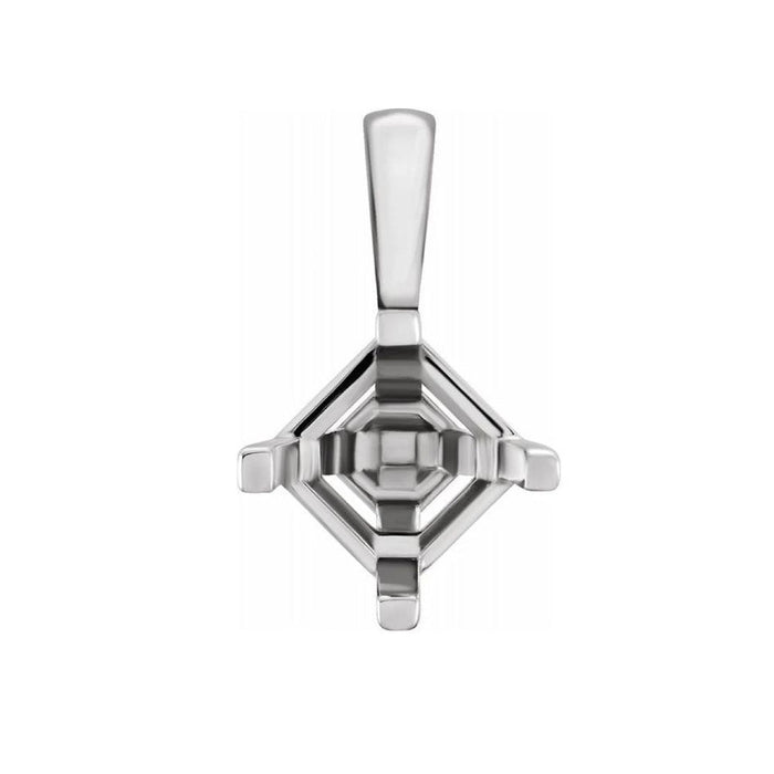 14K Gold Asscher 4-Prong Pendant Mounting Available in 1/4 Ct - 2 Ct