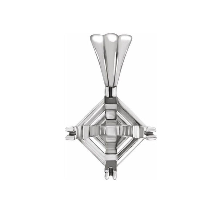 14K Gold Asscher Split-Prong Pendant Mounting Available in 1/4 Ct - 2 Ct