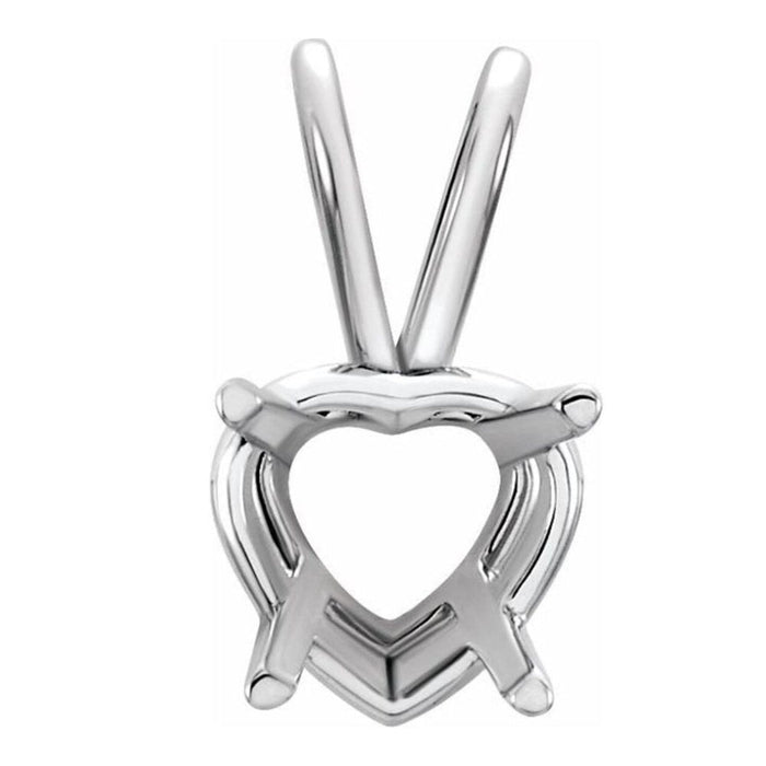 14K Gold Heart 4-Prong Pendant Mounting Available in 4x4mm - 20x18mm