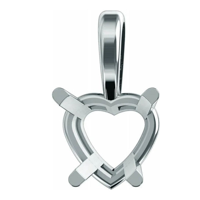 14K Gold Heart Pendant Mounting Available in 4x4mm - 9x9mm