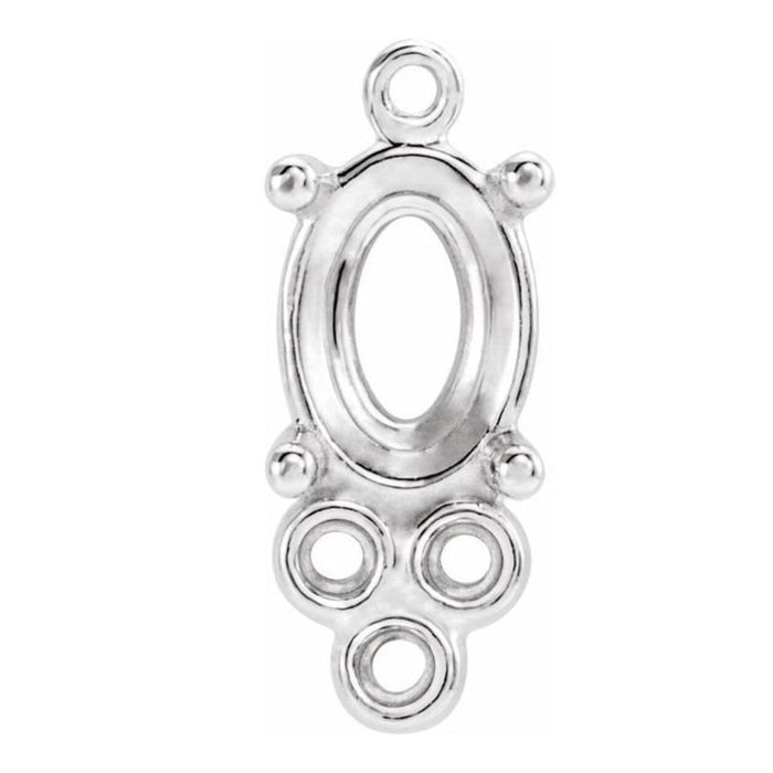 14K Gold Oval 4-Prong Accented Dangle Available in 6x4mm - 8x6mm