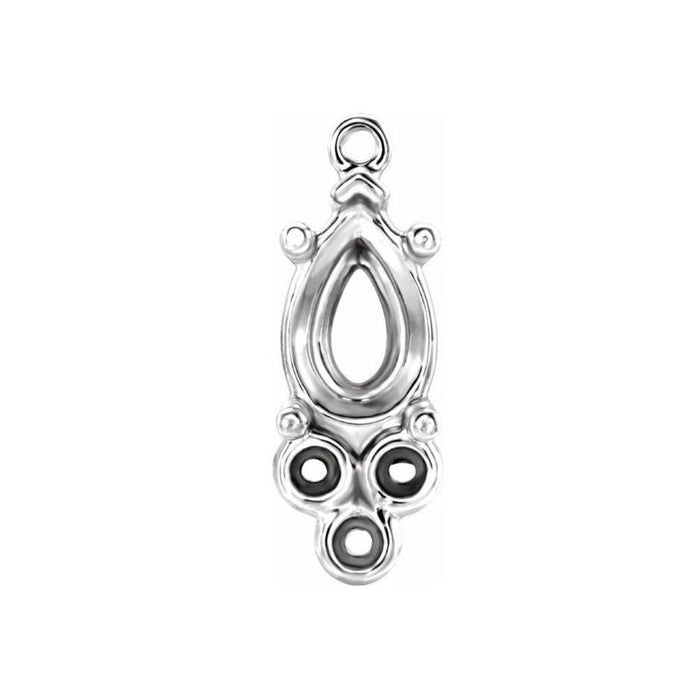 14K Gold Pear Dangle with Accents Mounting Available in 6x4mm - 8x5mm