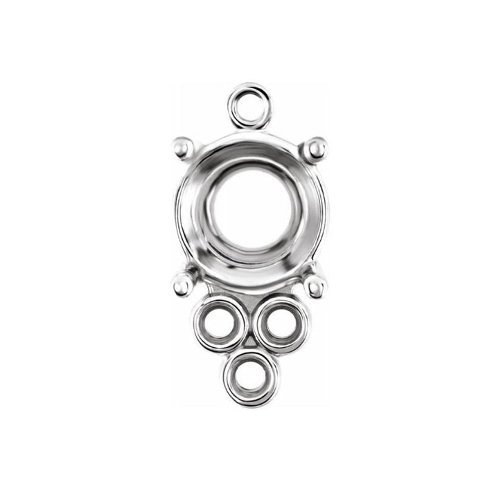 14K Gold Round 4-Prong Accented Dangle Mounting Available in 5mm - 7mm