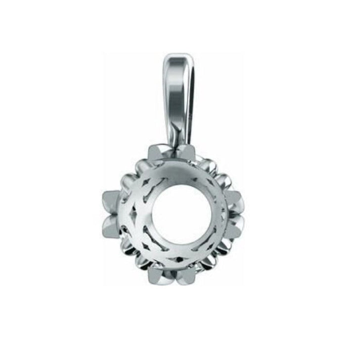 14K Gold Round 4-Prong Fancy Basket Pendant Available in 4mm - 7.5mm