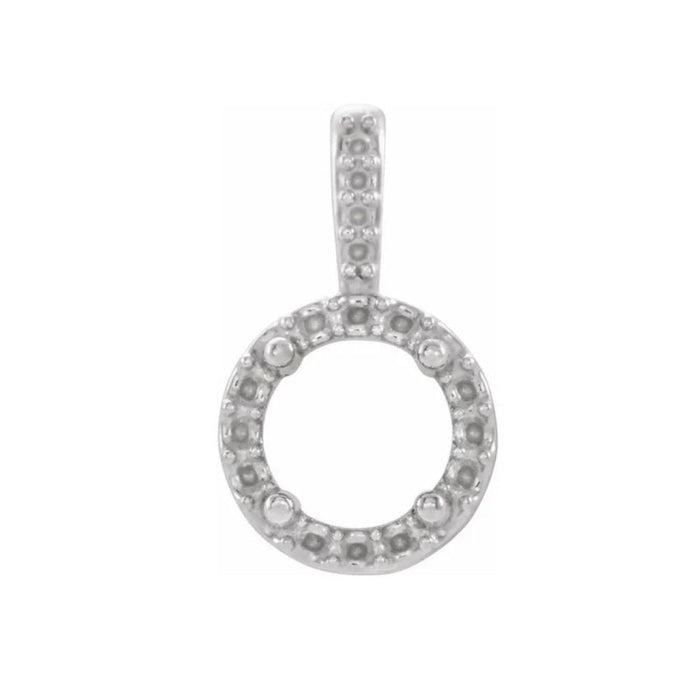 14K Gold Round 4-Prong Halo-Style Pendant Mounting Available in 4mm - 10mm