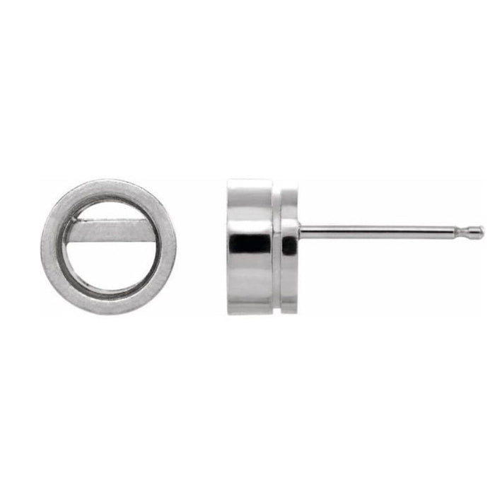 14K Gold Round Bezel Earring Mounting Available in 3mm - 6.5mm