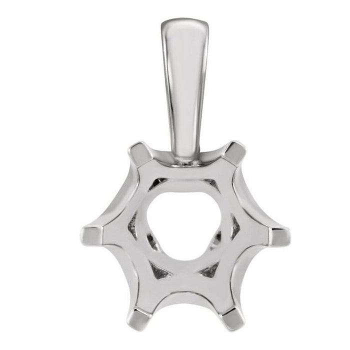 14K Gold Round Crown-Design Pendant Mounting Available in 3.50mm - 8.00mm