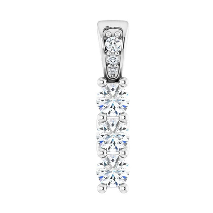 14K Gold Round Diamond Pendant Mounting Available in 1.7mm - 5.2mm