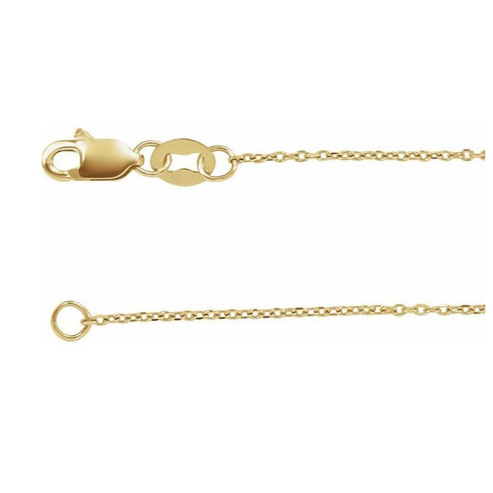 18k / 10K Gold .8 mm Solid Cable Chain with Spring Ring Available in 16 Inches - 20 Inches