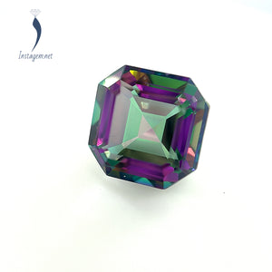 Natural Loose Asscher Mystic Green Topaz