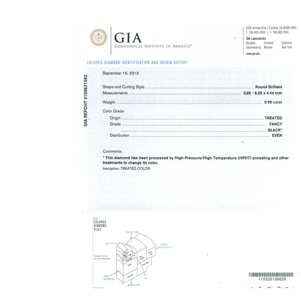 Gia certified black diamond discount