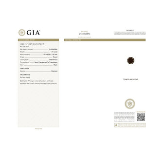 1.11 Cts Treated Fancy Black Diamond AAA Quality Round Cut