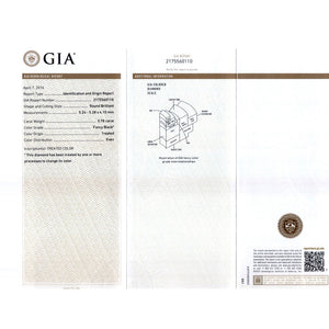 0.78 Cts of 5.24-5.28x4.10 mm GIA Certified AAA Round Cut ( 1 pc ) Loose Treated Fancy Black Diamond