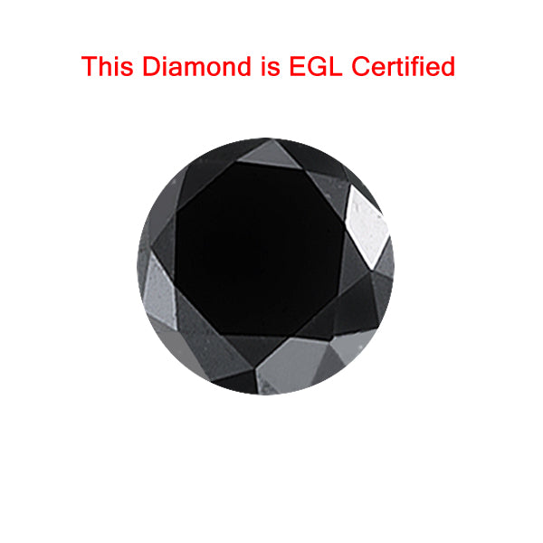 AAA Round Brilliant EGL USA Certified ( 1 pc ) Loose Treated Fancy Black Diamond