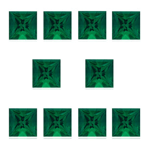 2mm Lab Created Emerald Princess Parcel (10pcs)