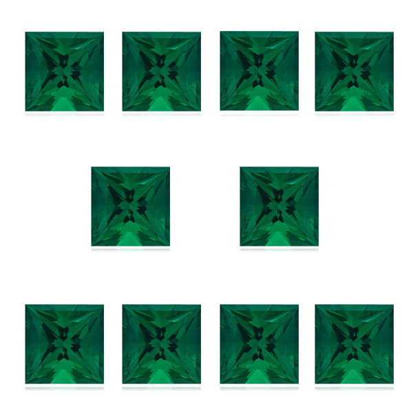 2mm Lab Created Emerald Princess Parcel (10pcs)