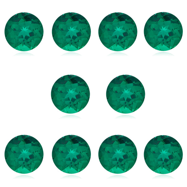 0.10 Cts of 1.50x1.50 mm Lab Created Emerald Round Parcel ( 10 pcs )