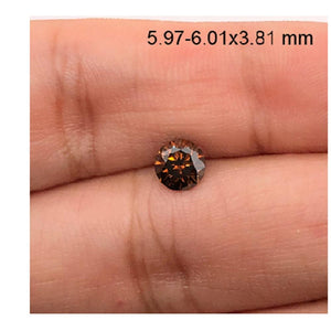 0.86 Cts Natural Fancy Brown Diamond VS2 Quality Round Cut