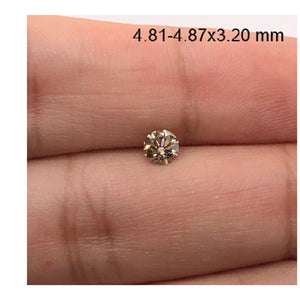 0.48 Cts Natural Fancy Brown Diamond I1 Quality Round Cut