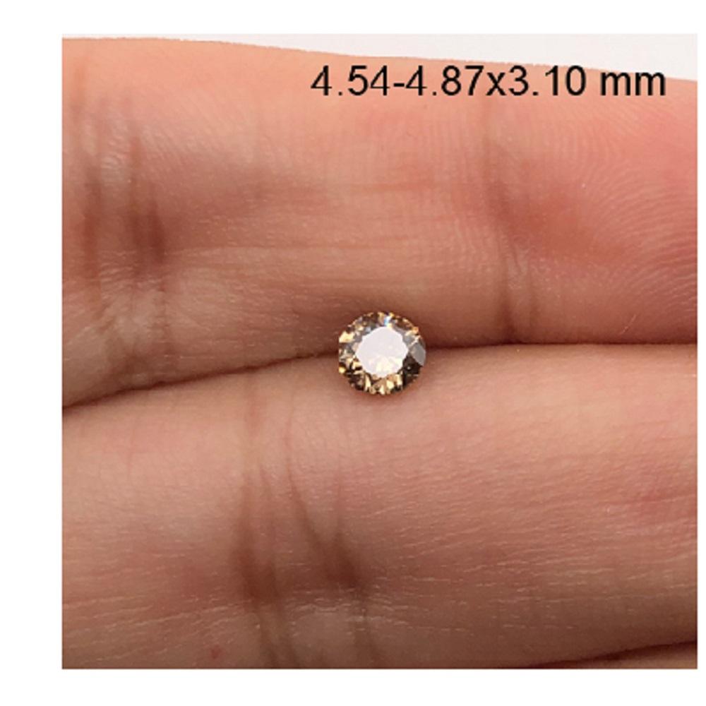 0.51 Cts Natural Fancy Brown Diamond I2 Quality Round Cut