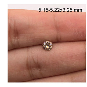 0.55 Cts Natural Fancy Brown Diamond I2 Quality Round Cut