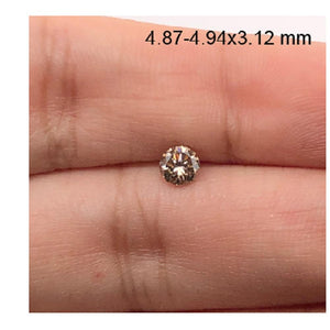 0.49 Cts Natural Fancy Brown Diamond I1 Quality Round Cut