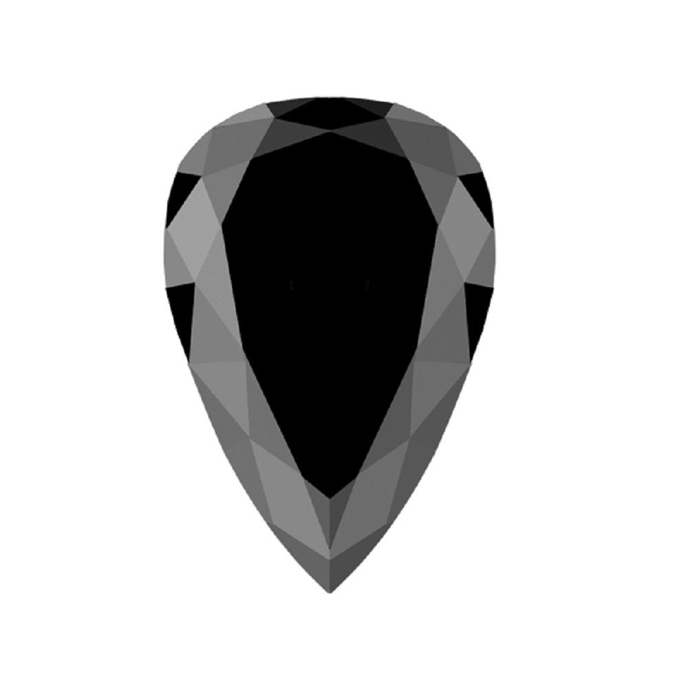 0.33 Cts Natural Fancy Black Diamond AAA Quality Pear Cut