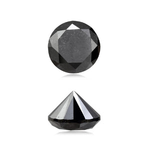 4.70 Cts Treated Fancy Black Diamond AAA Quality Round Cut