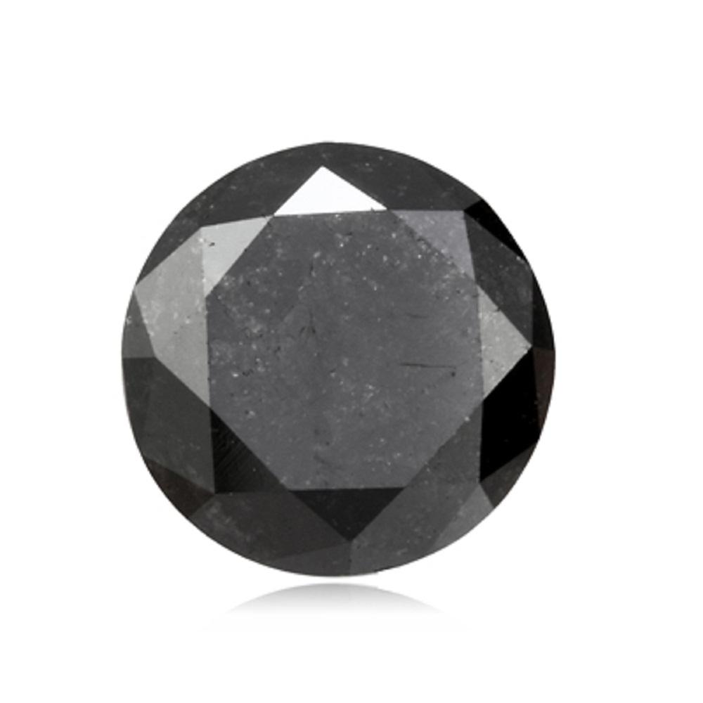 4.70 Cts Treated Fancy Black Diamond AAA Quality Round Cut