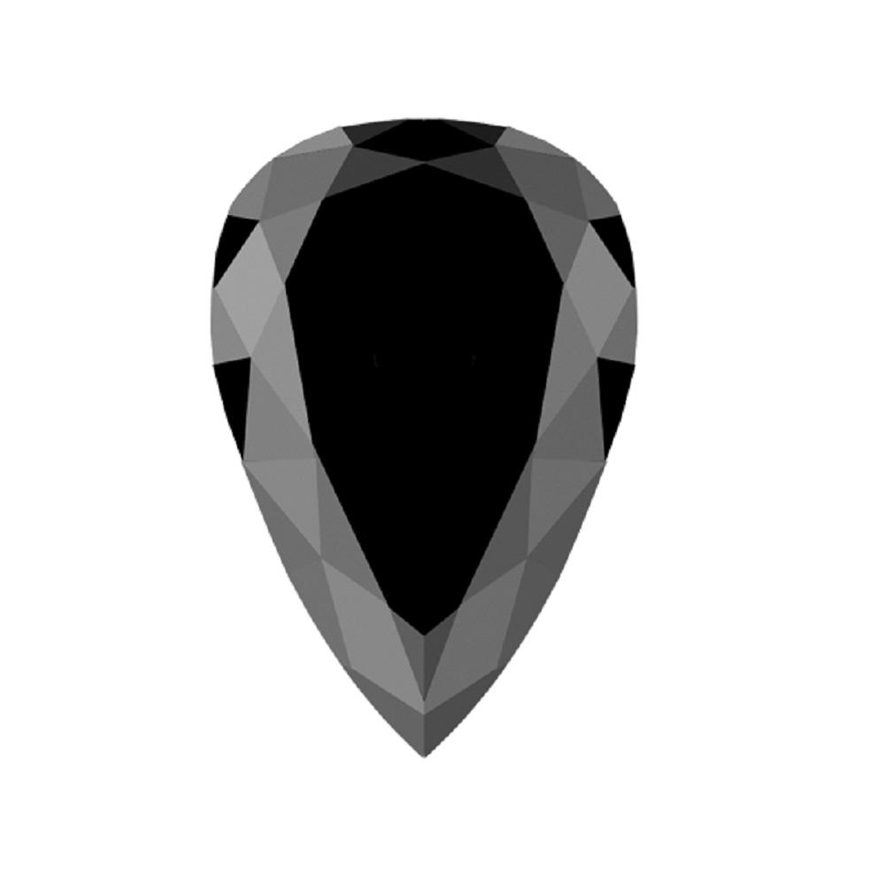 0.78 Cts Natural Fancy Black Diamond AAA Quality Pear Cut