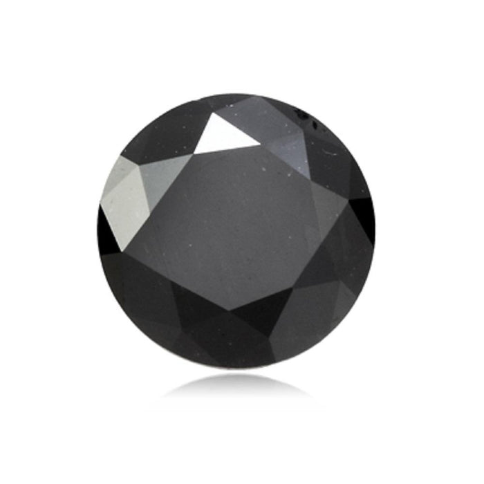 1.72 Cts Treated Fancy Black Diamond AAA Quality Round Cut