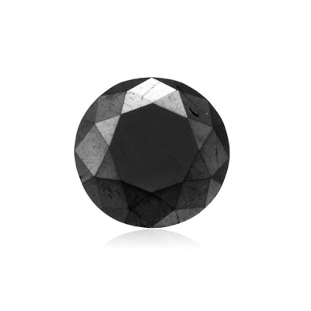 0.99 Cts Treated Fancy Black Diamond AAA Quality Round Cut