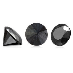 0.99 Cts Treated Fancy Black Diamond AAA Quality Round Cut