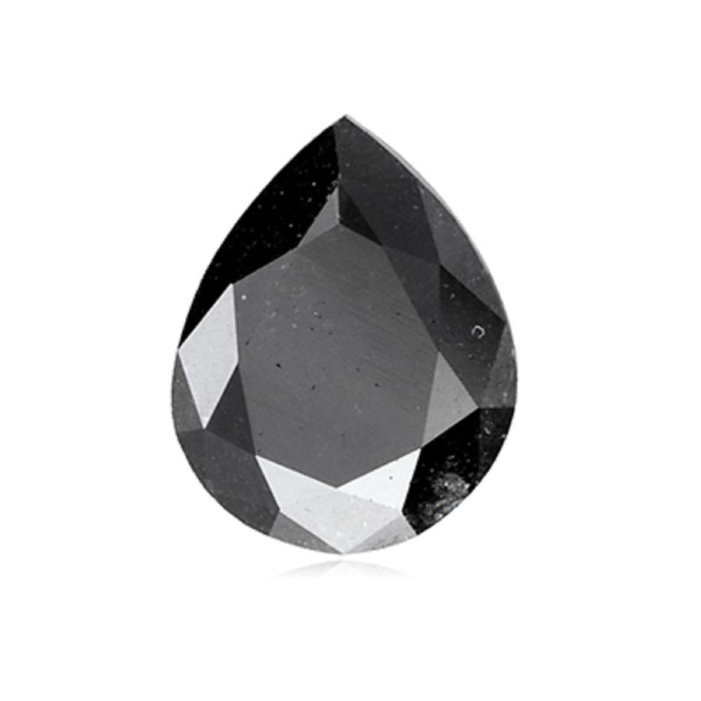 1.27 Cts Natural Fancy Black Diamond AAA Quality Pear Cut
