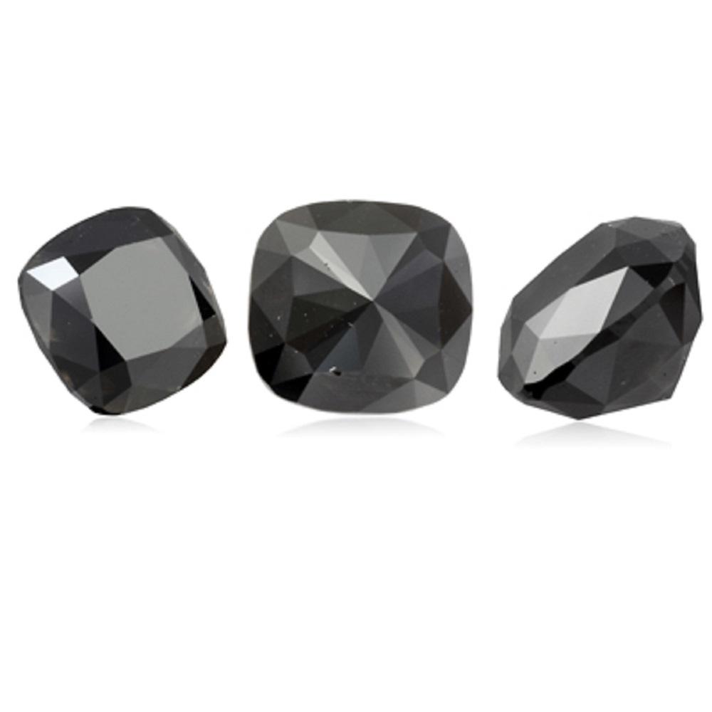 3.17 Cts Natural Fancy Black Diamond AAA Quality Cushion Cut