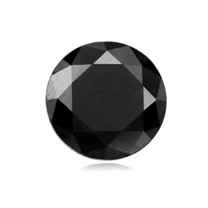 0.94 Cts Treated Fancy Black Diamond AAA Quality Round Cut