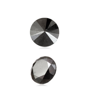 0.99 Cts Treated Fancy Black Diamond AA Quality Round Cut