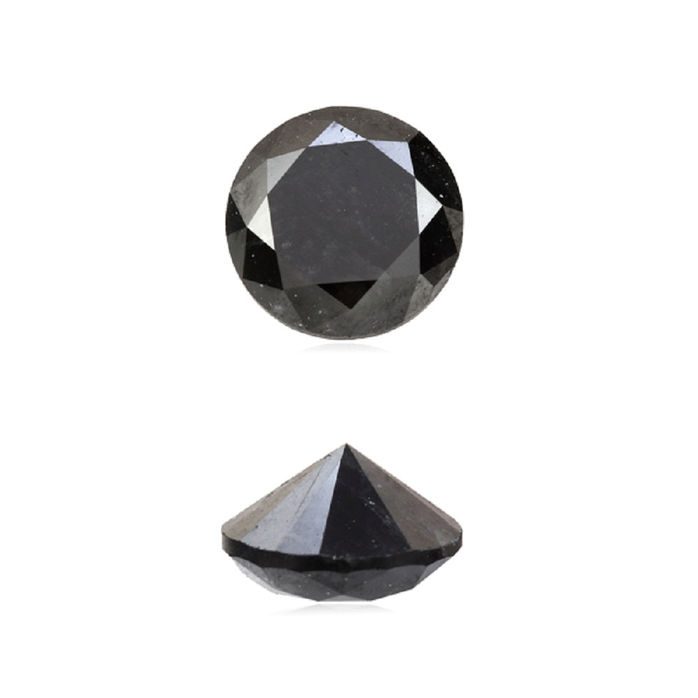 0.99 Cts Treated Fancy Black Diamond AA Quality Round Cut