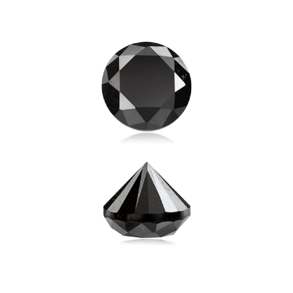 0.75 Cts Treated Fancy Black Diamond AAA Quality Round Cut